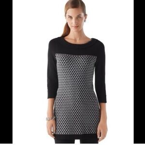 WHITE HOUSE BLACK MARKET Sweater Tunic Dress geometric size XS